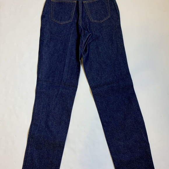 Diamond Gusset Women's Motorcycle Raw Denim Rigid High Rise Jeans 25.5 x 34 - Picture 2 of 12